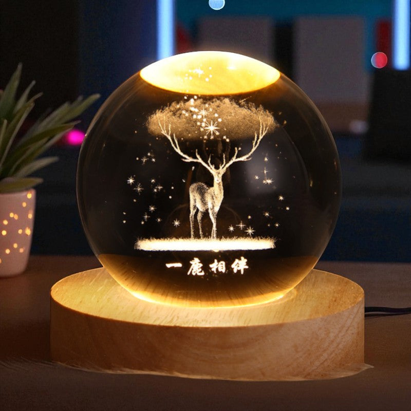 Galaxy Vision Sphere β LED Lighted Crystal Orb for Cosmic Decor and Gifts
