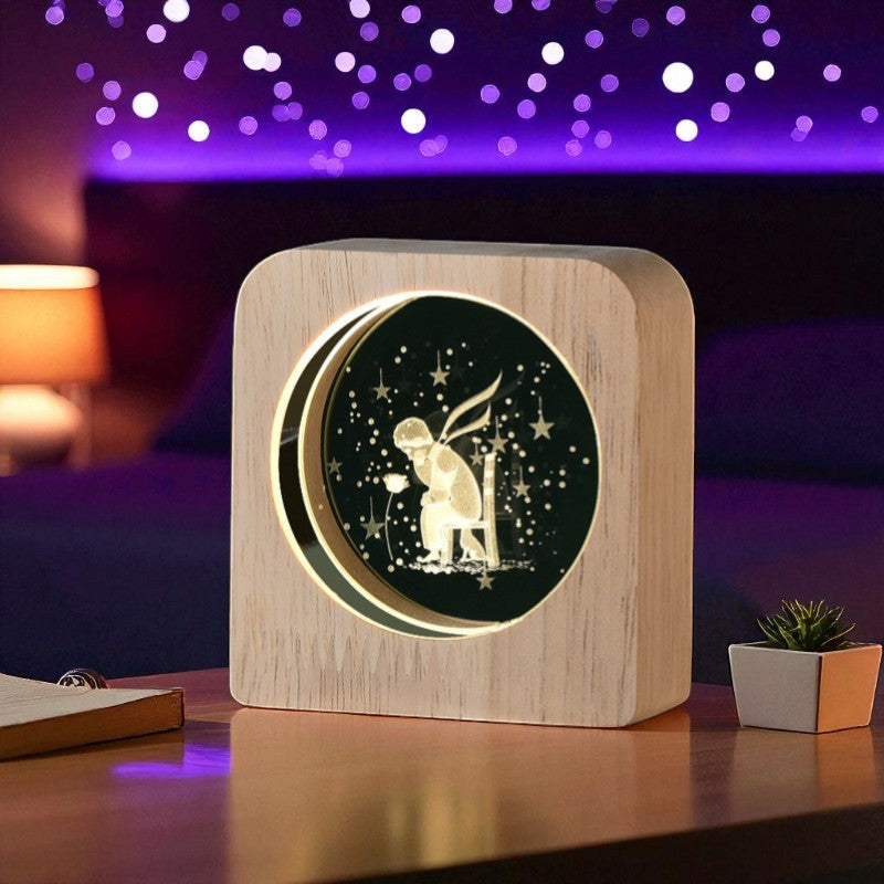 Eternal Light Series β Wooden LED Lamp with Symbolic Designs