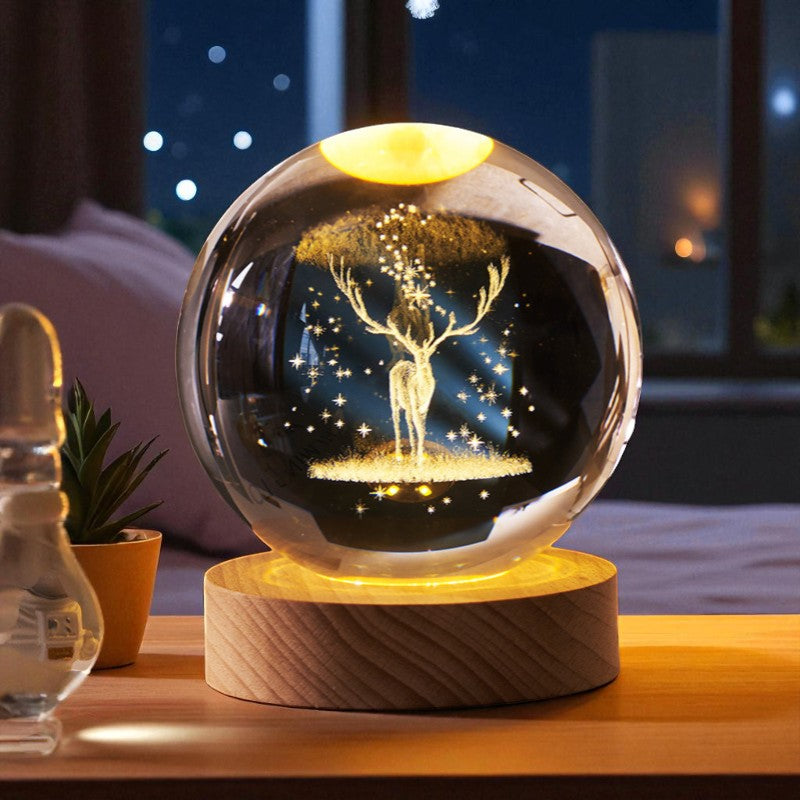 Galaxy Vision Sphere β LED Lighted Crystal Orb for Cosmic Decor and Gifts
