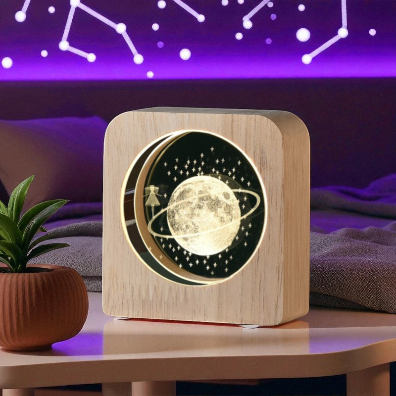 Eternal Light Series β Wooden LED Lamp with Symbolic Designs