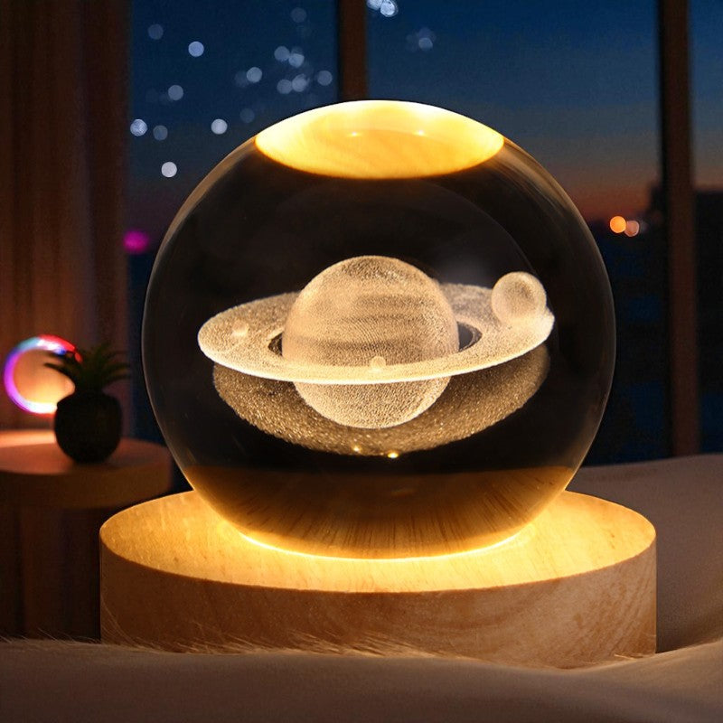 Galaxy Vision Sphere β LED Lighted Crystal Orb for Cosmic Decor and Gifts