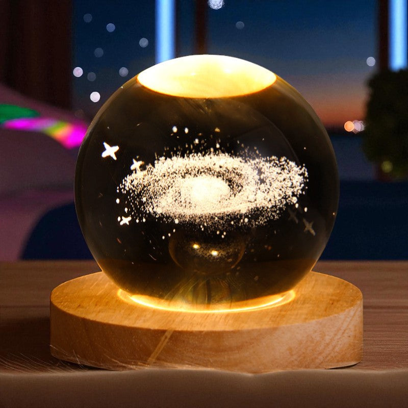 Galaxy Vision Sphere – LED Lighted Crystal Orb for Cosmic Decor and Gifts
