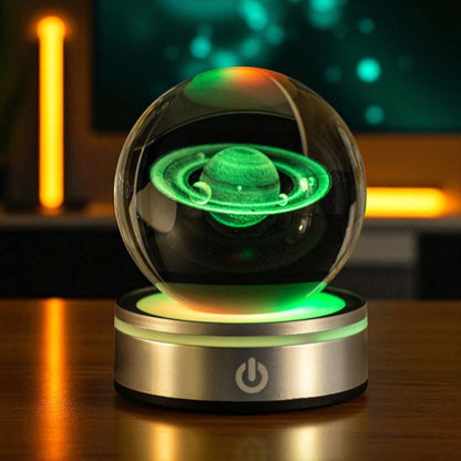 Cosmic Radiance Orb – Multicolor LED Crystal Sphere for Astrology Lovers &amp; Home Deco