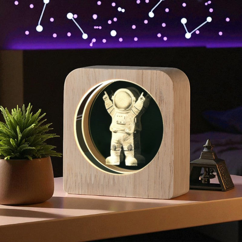 Eternal Light Series – Wooden LED Lamp with Symbolic Designs