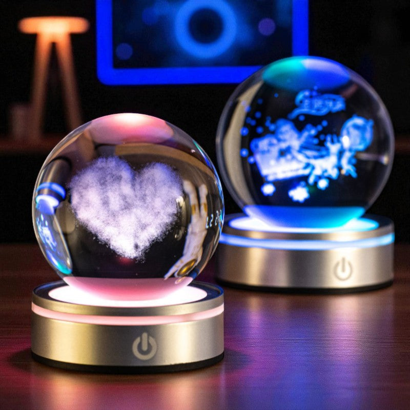 Cosmic Radiance Orb – Multicolor LED Crystal Sphere for Astrology Lovers &amp; Home Deco