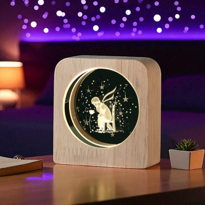 Eternal Light Series – Wooden LED Lamp with Symbolic Designs