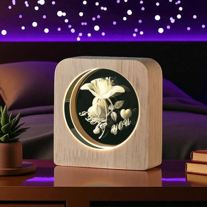 Eternal Light Series – Wooden LED Lamp with Symbolic Designs