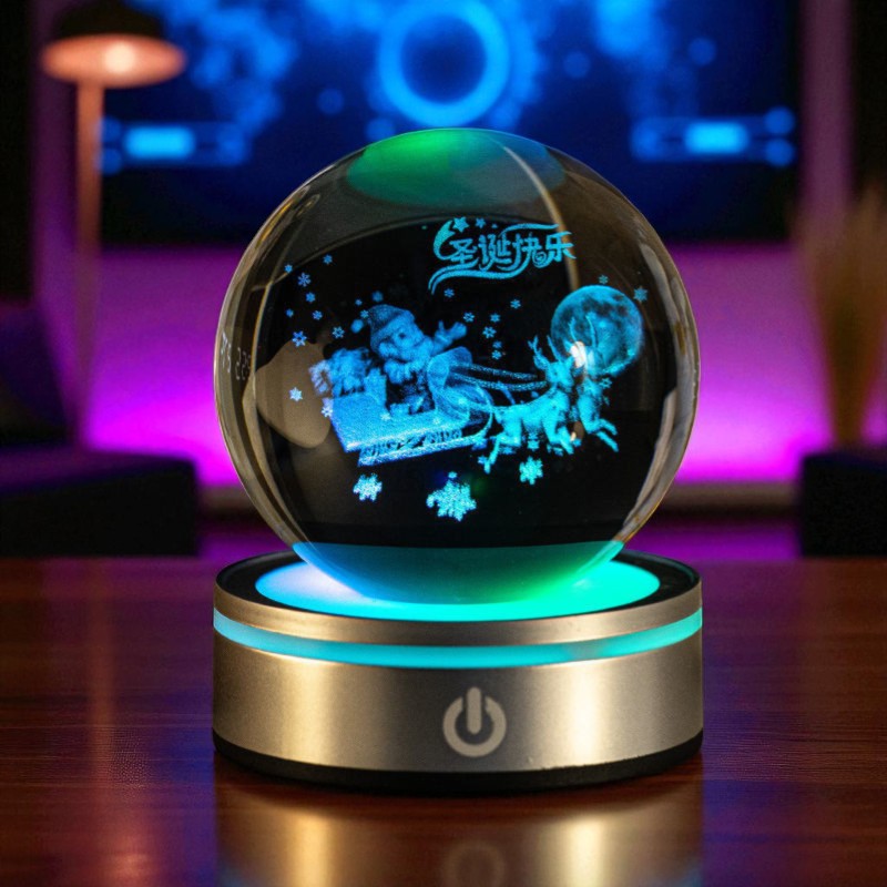 Cosmic Radiance Orb – Multicolor LED Crystal Sphere for Astrology Lovers &amp; Home Deco