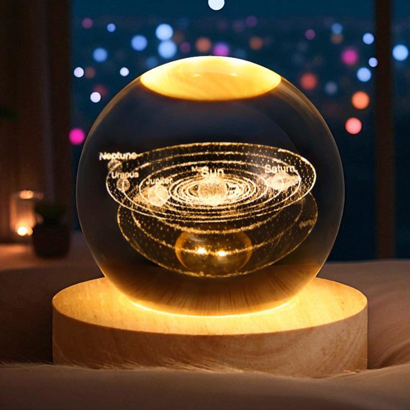 Galaxy Vision Sphere – LED Lighted Crystal Orb for Cosmic Decor and Gifts