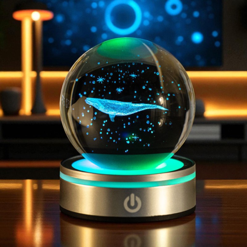 Cosmic Radiance Orb – Multicolor LED Crystal Sphere for Astrology Lovers &amp; Home Deco