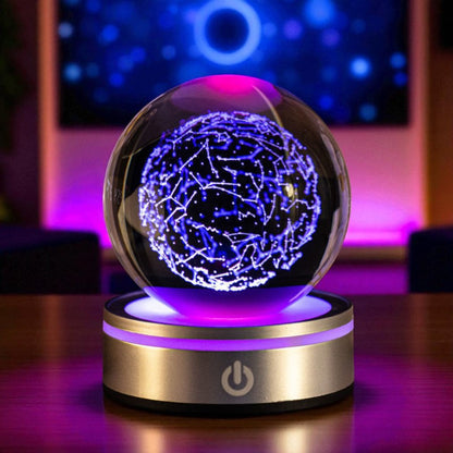 Cosmic Radiance Orb – Multicolor LED Crystal Sphere for Astrology Lovers &amp; Home Deco