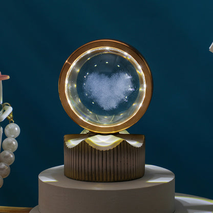 Celestial Orbit Series – Rotating Crystal LED Sphere with Galactic & Astral Designs