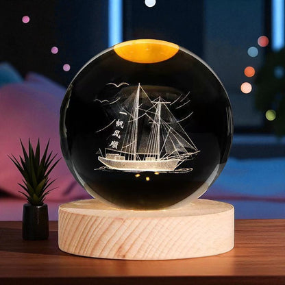 Galaxy Vision Sphere – LED Lighted Crystal Orb for Cosmic Decor and Gifts