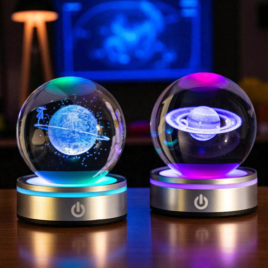 Cosmic Radiance Orb – Multicolor LED Crystal Sphere for Astrology Lovers &amp; Home Deco