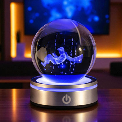 Cosmic Radiance Orb – Multicolor LED Crystal Sphere for Astrology Lovers &amp; Home Deco