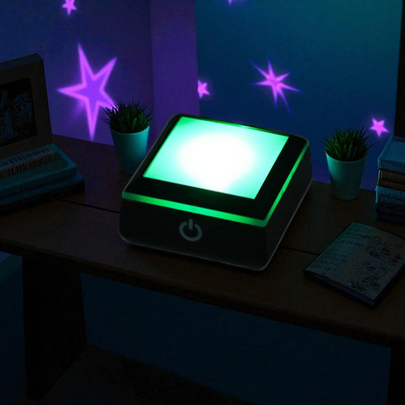 Stellar Glow Cube – Illuminated Crystal Sphere on Sleek LED Base