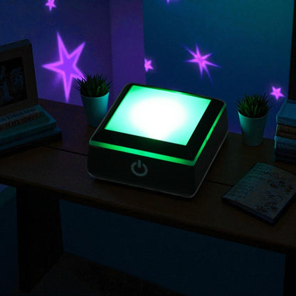 Stellar Glow Cube – Illuminated Crystal Sphere on Sleek LED Base