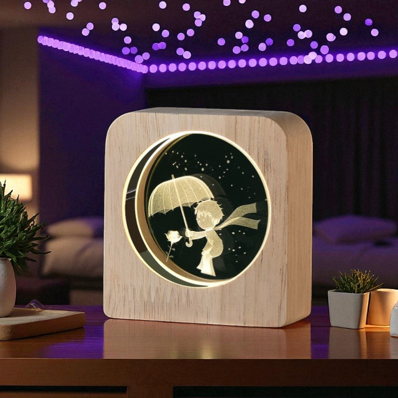 Eternal Light Series – Wooden LED Lamp with Symbolic Designs