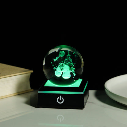 Crystal Ball Inner Carving 3D Luminous Atmosphere Small Night Lamp