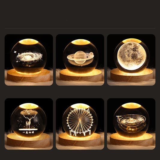 Galaxy Vision Sphere – LED Lighted Crystal Orb for Cosmic Decor and Gifts