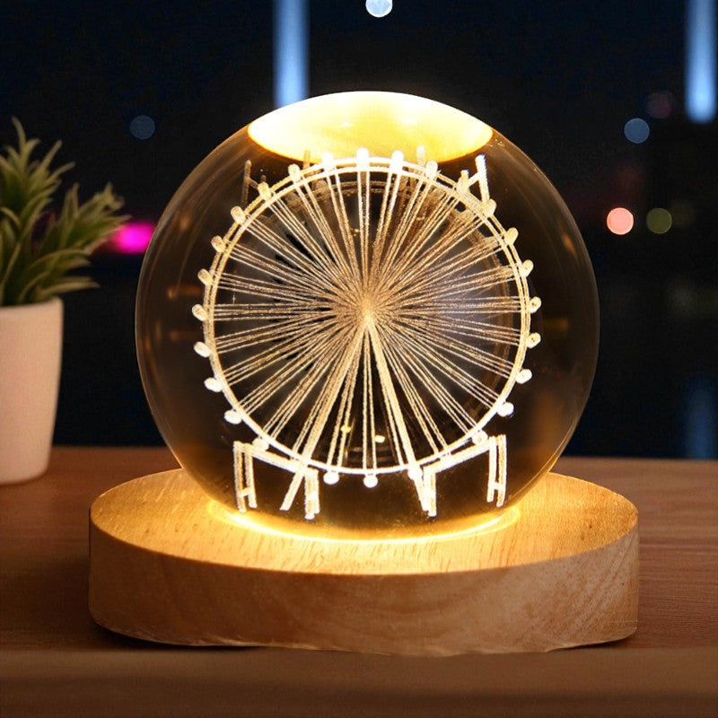 Galaxy Vision Sphere – LED Lighted Crystal Orb for Cosmic Decor and Gifts