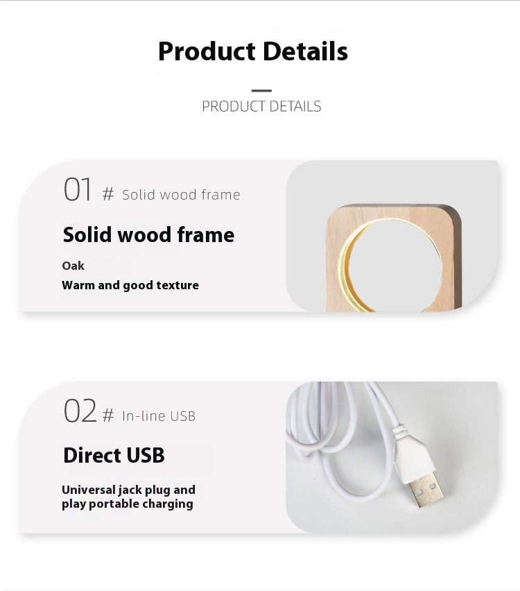 Eternal Light Series – Wooden LED Lamp with Symbolic Designs