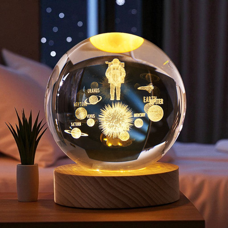 Galaxy Vision Sphere – LED Lighted Crystal Orb for Cosmic Decor and Gifts