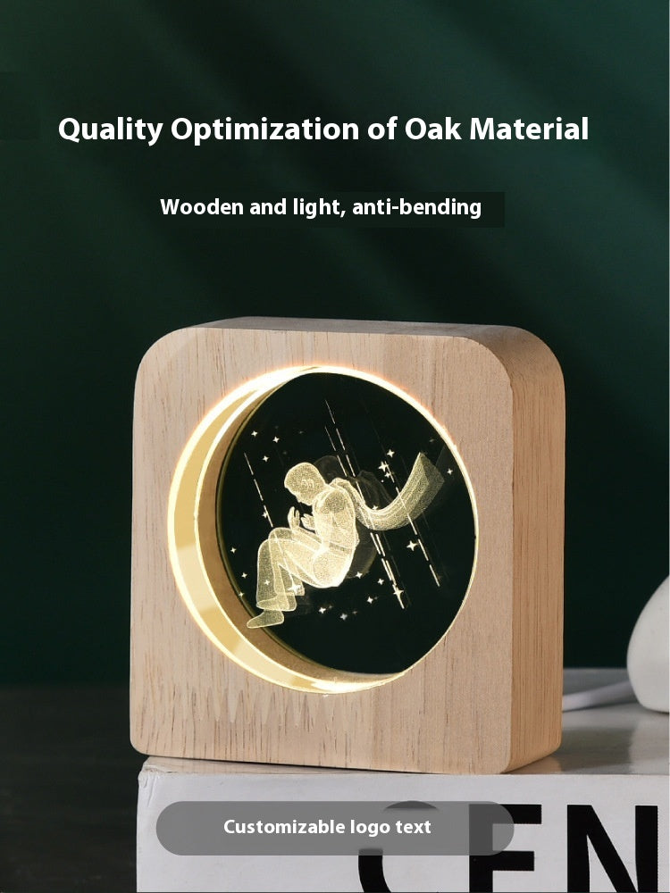 Eternal Light Series – Wooden LED Lamp with Symbolic Designs