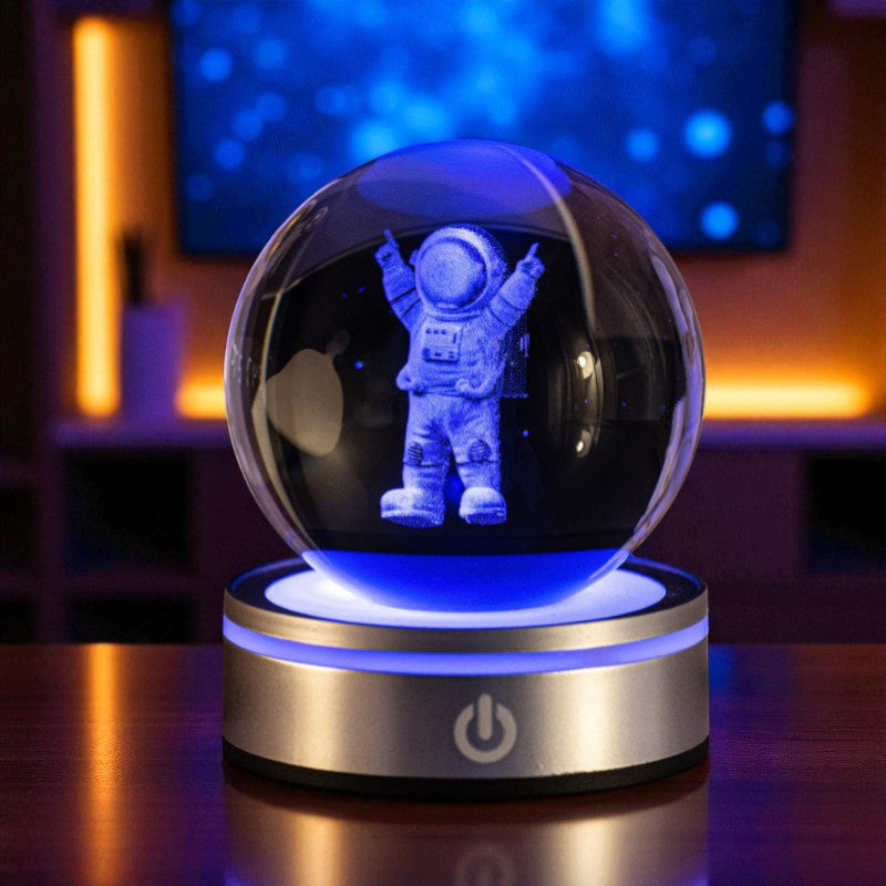 Cosmic Radiance Orb – Multicolor LED Crystal Sphere for Astrology Lovers &amp; Home Deco