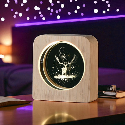 Eternal Light Series – Wooden LED Lamp with Symbolic Designs