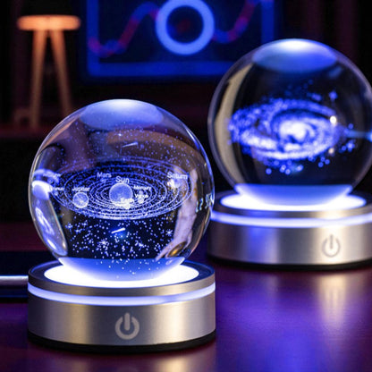 Cosmic Radiance Orb – Multicolor LED Crystal Sphere for Astrology Lovers &amp; Home Deco