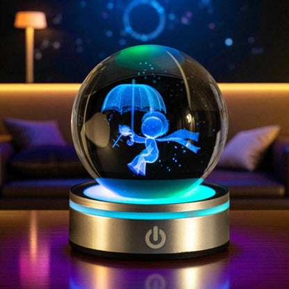 Cosmic Radiance Orb – Multicolor LED Crystal Sphere for Astrology Lovers &amp; Home Deco