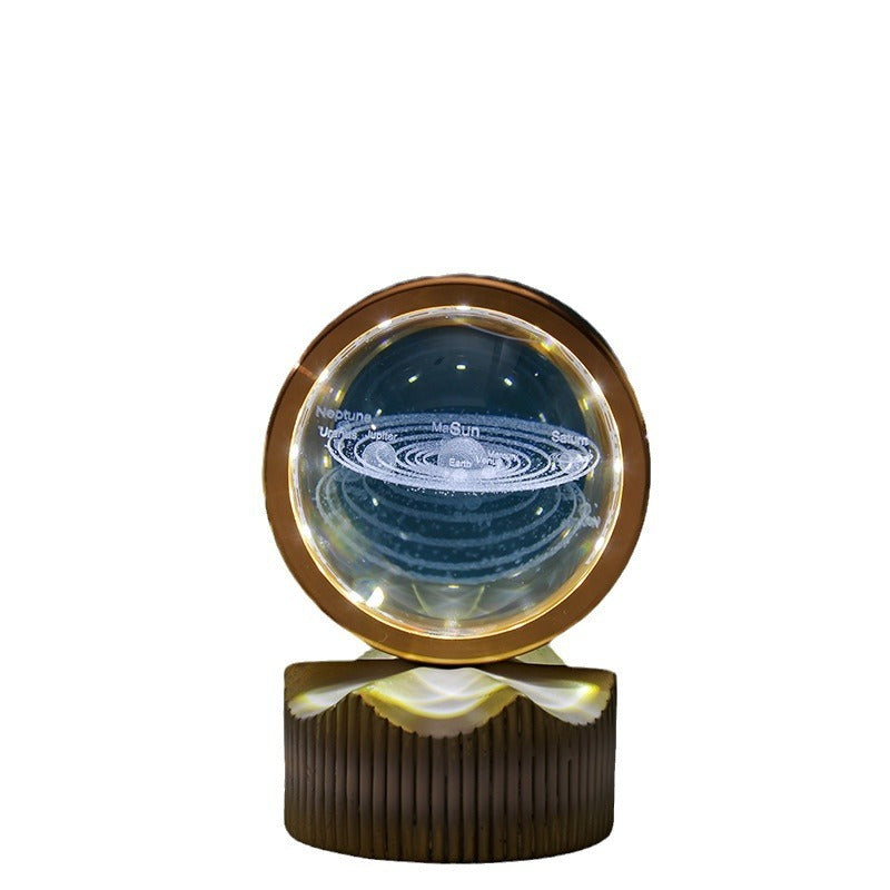 Celestial Orbit Series – Rotating Crystal LED Sphere with Galactic & Astral Designs