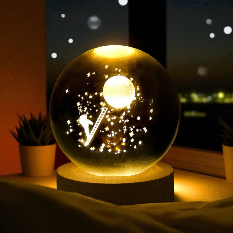 Galaxy Vision Sphere – LED Lighted Crystal Orb for Cosmic Decor and Gifts