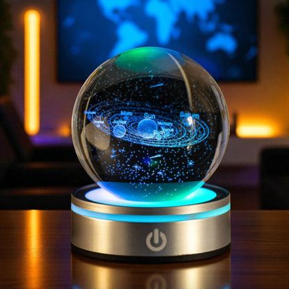 Cosmic Radiance Orb – Multicolor LED Crystal Sphere for Astrology Lovers &amp; Home Deco