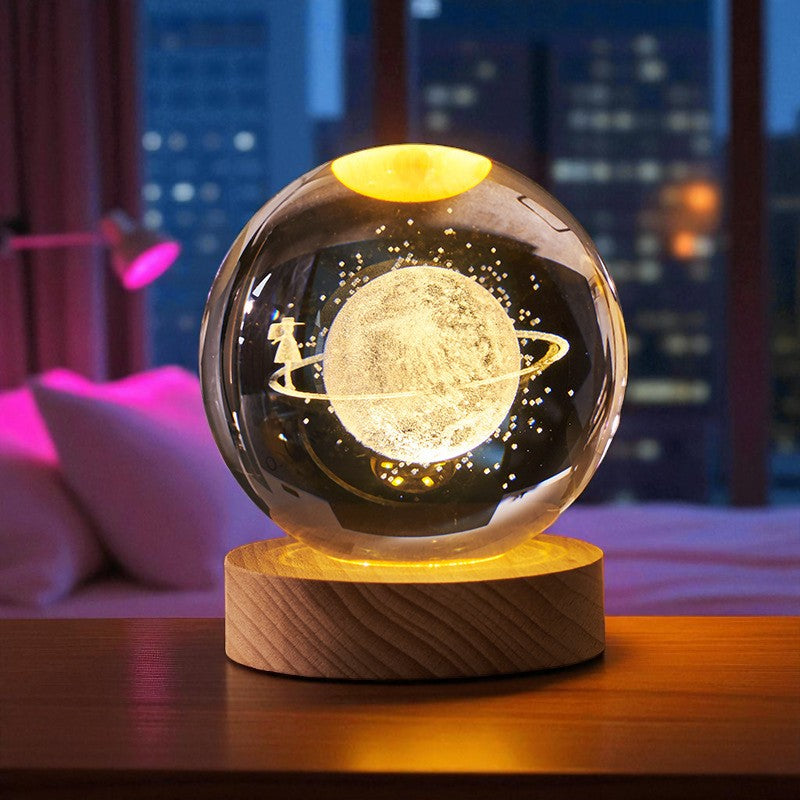 Galaxy Vision Sphere – LED Lighted Crystal Orb for Cosmic Decor and Gifts