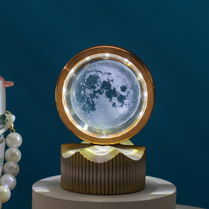 Celestial Orbit Series – Rotating Crystal LED Sphere with Galactic & Astral Designs