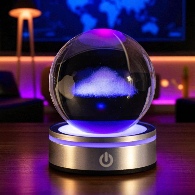 Cosmic Radiance Orb – Multicolor LED Crystal Sphere for Astrology Lovers &amp; Home Deco